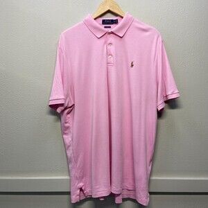 Polo Ralph Lauren Classic Fit XL Short Sleeve Pink Polo Mesh Read